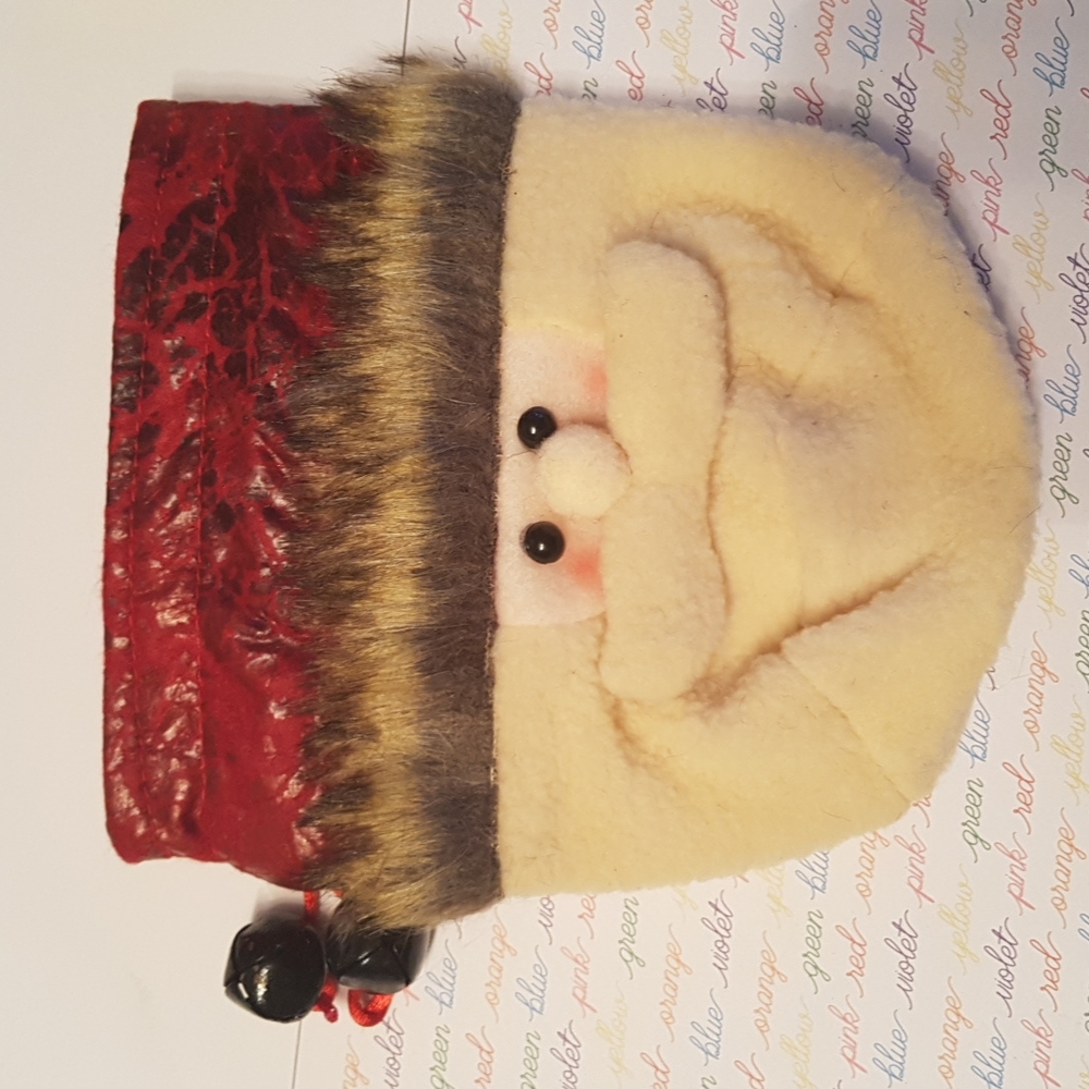 🎅🏼2/15$ NEW Santa Claus Christmas Bag Christmas Sock 6"x6" In. (Red/beige)
